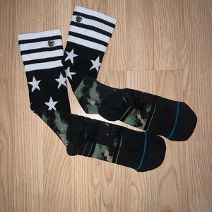 Stance Black and White Star Camo Socks